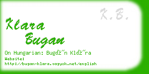 klara bugan business card